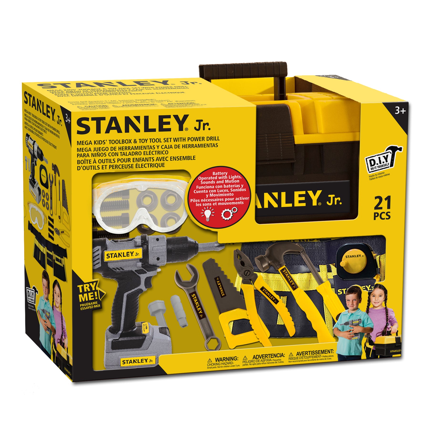 Stanley Jr. Battery Operated 21 Piece Pretend Play Toolset