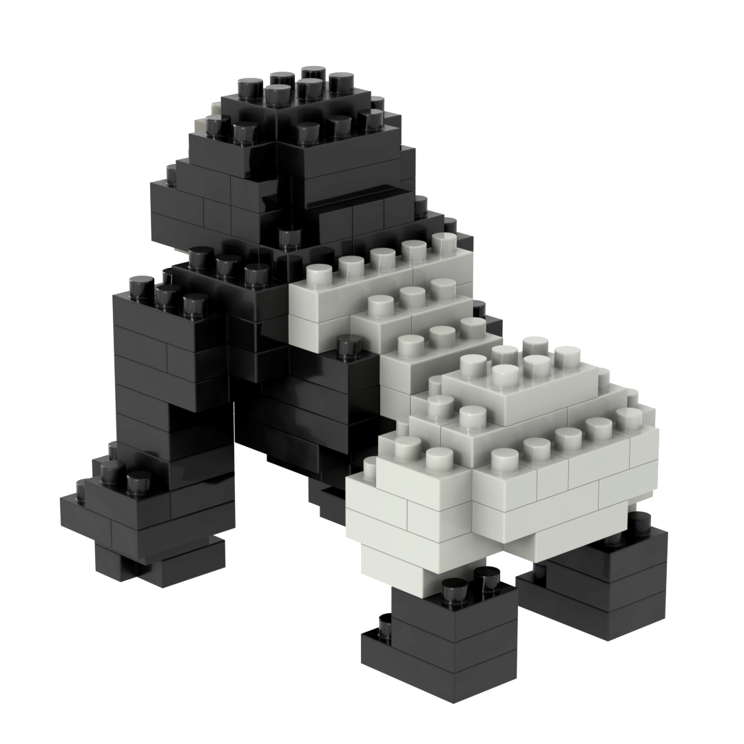 Brixies Small Zip Bag Silverback Gorilla