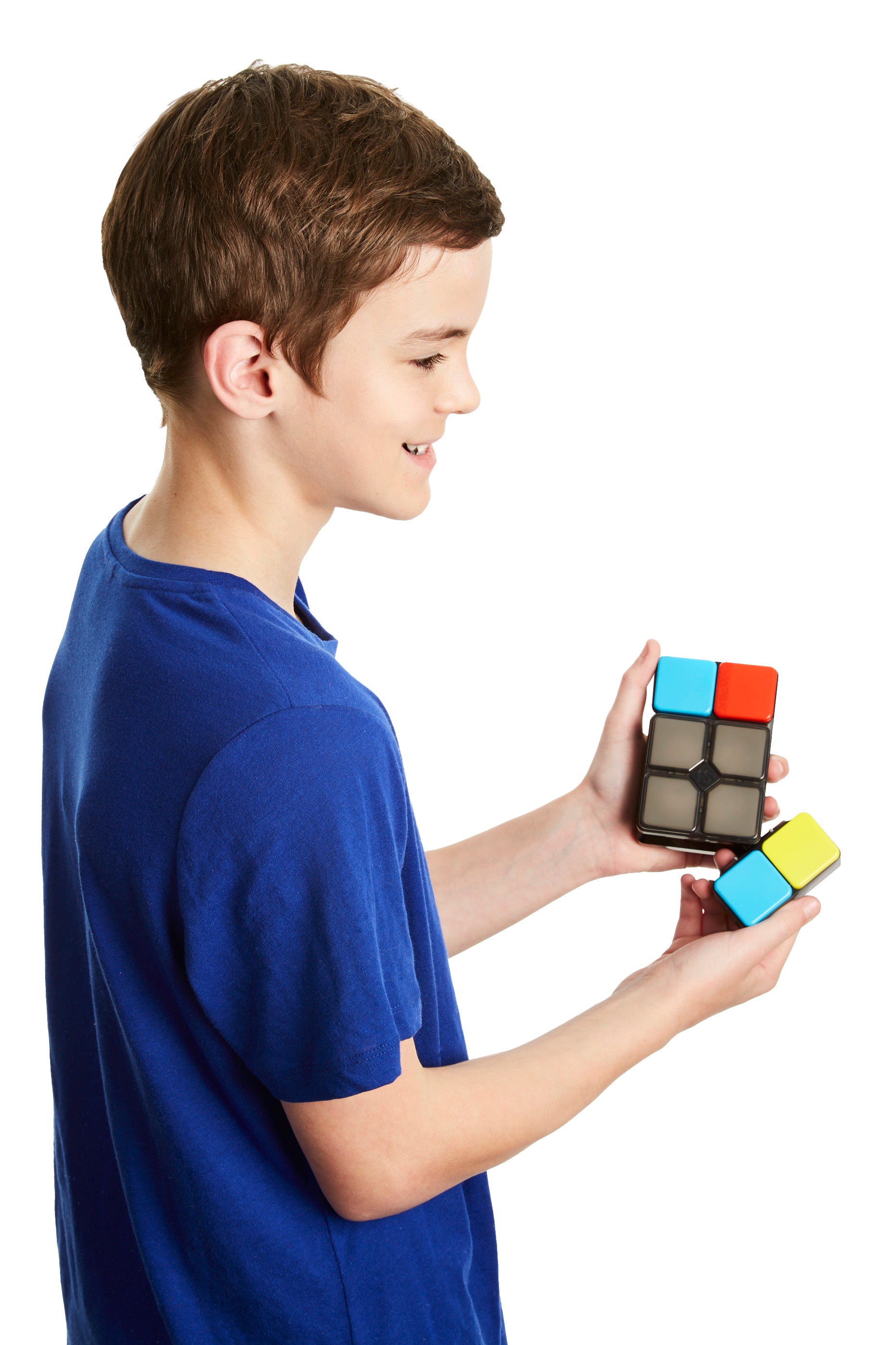 Child holding Flipslide game on a white background