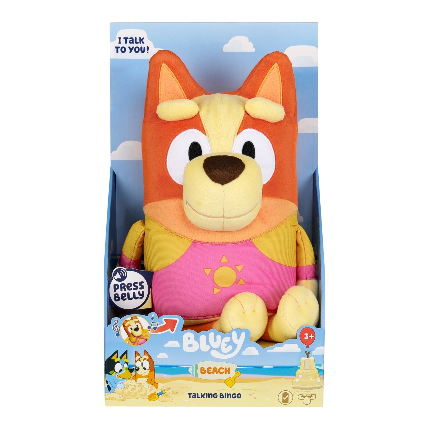 Bluey Beach Talking Plush Toy - Bingo
