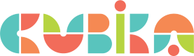 Colorful logo with the word 'Kubiko' on a white background