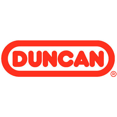 Red DUNCAN logo in bold, rounded letters, enclosed in a red oval outline with a registered trademark symbol on the bottom right.