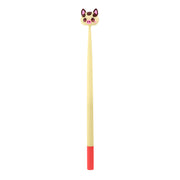The Bangoberry Wobbly Pen Assortment features a yellow pen with a red cap and an adorable cat face design on top.