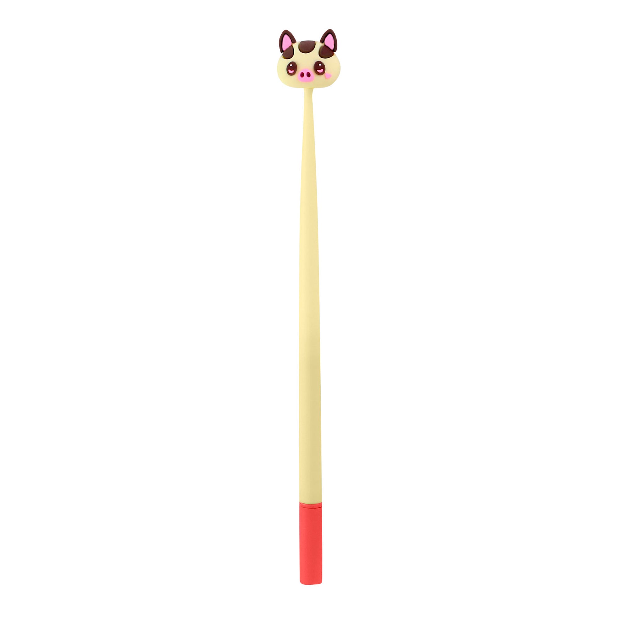 The Bangoberry Wobbly Pen Assortment features a yellow pen with a red cap and an adorable cat face design on top.