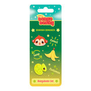 A colorful Santoro Bangoberry BangoBobs: Banana Bonanza pack features a cartoon monkey face, a banana, and a green chameleon, with the words "Collect, Swap, and Customise" on the label.