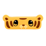 The Santoro Bangoberry Tiggy Tiger Pencil Case is a cute case shaped like a cartoon tiger's face, featuring round ears, big eyes with heart-shaped highlights, and brown stripes—ideal for storing your favorite stationery.