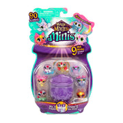 The Magic Mixies Mixlings S1 9PK Super Sparkle features 9 glittery animal figures in a purple cauldron. The vibrant packaging highlights “90 to collect” and “9 Mini Mixies included,” making it ideal for kids who love surprise toys.
