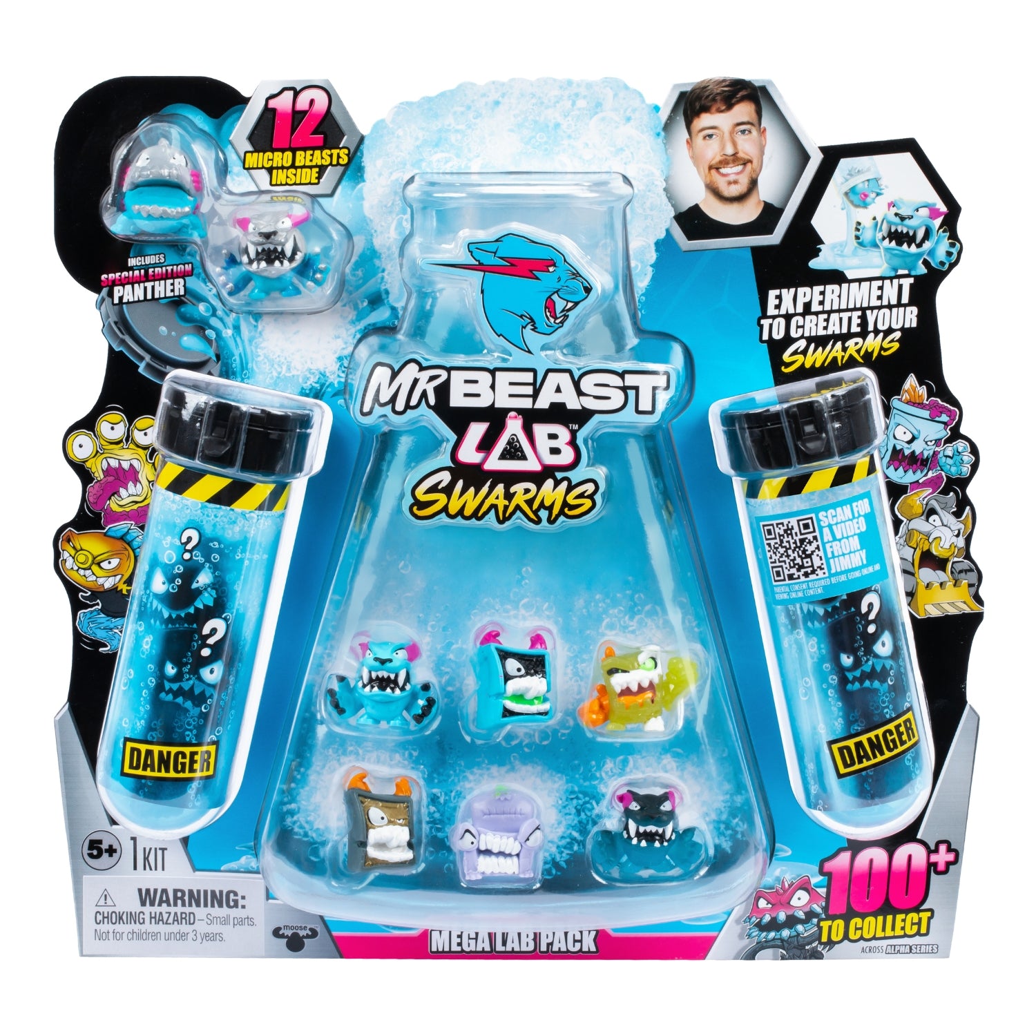 Mr Beast Lab Swarms toy packaging with micro beasts inside