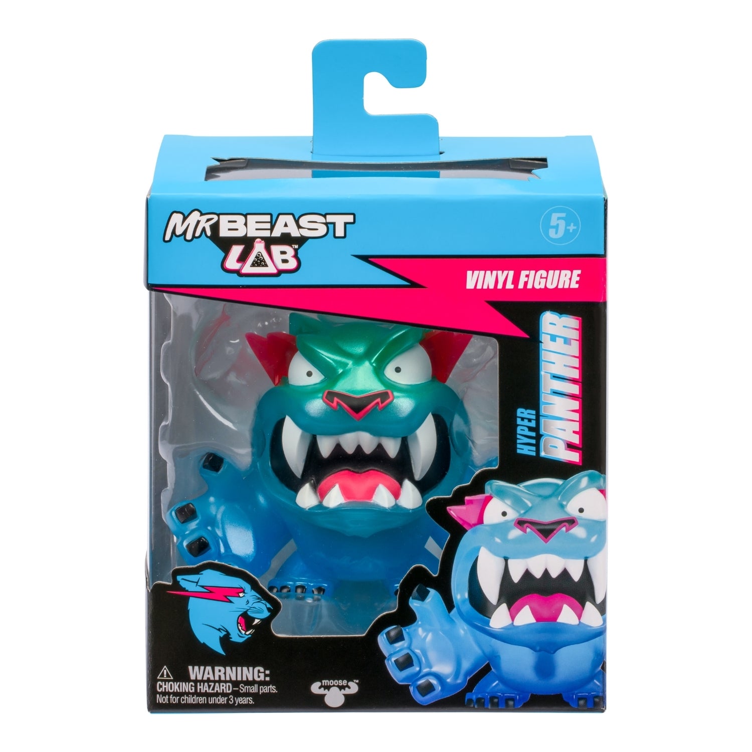 Packaged vinyl figure of a Hyper Panther from MrBeast Lab on a white background