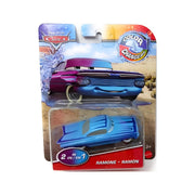 A packaged Mattel Cars Color Changers toy featuring Ramone in blue with purple details, displayed in a clear plastic case with artwork showing his color transformation.