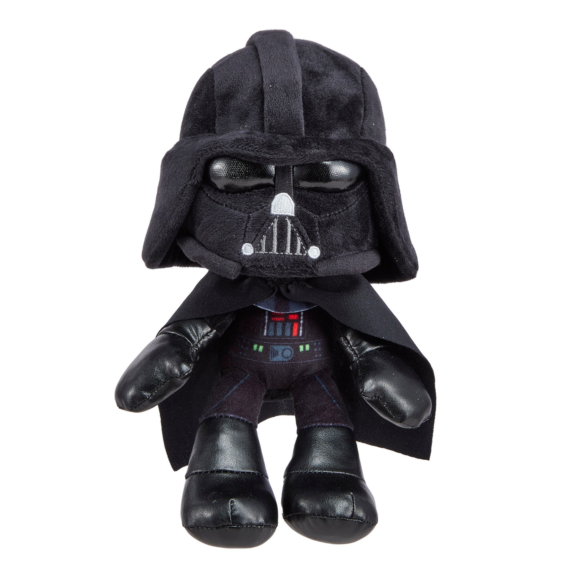 The Mattel Star Wars 8in Plushie is a soft Darth Vader toy with his iconic black helmet, mask, cape, and detailed suit—ideal for any Star Wars fan or plushie collector.