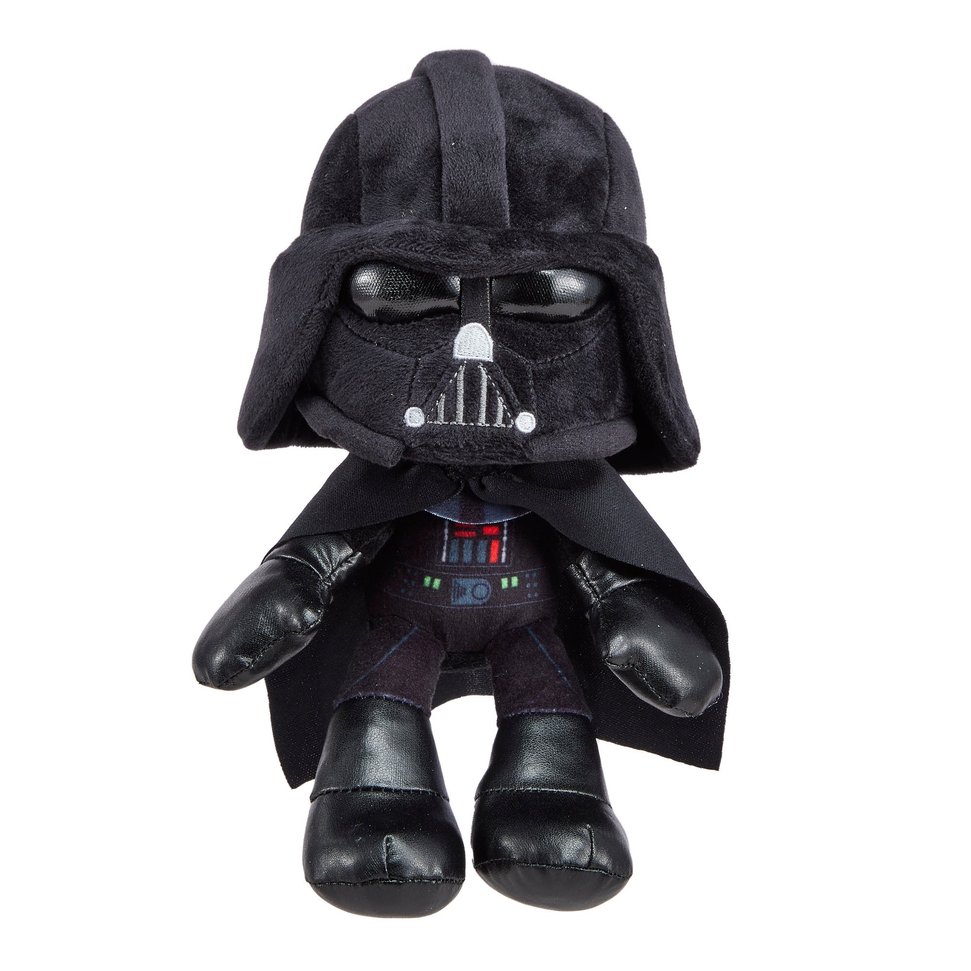 The Mattel Star Wars 8in Plushie is a soft Darth Vader toy with his iconic black helmet, mask, cape, and detailed suit—ideal for any Star Wars fan or plushie collector.