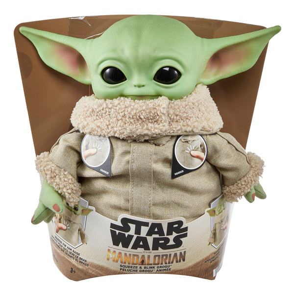 Mattel Star Wars Grogu ぬいぐるみ 30cm Mattel Star Wars Grogu Squeeze & Blink – Toysmith