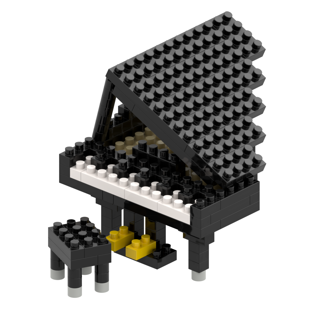 Large Zip Bag Piano Black