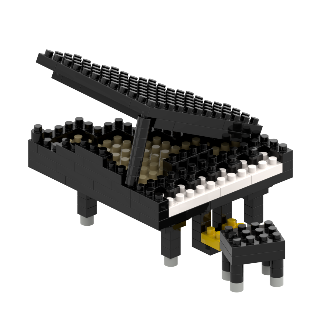 Large Zip Bag Piano Black