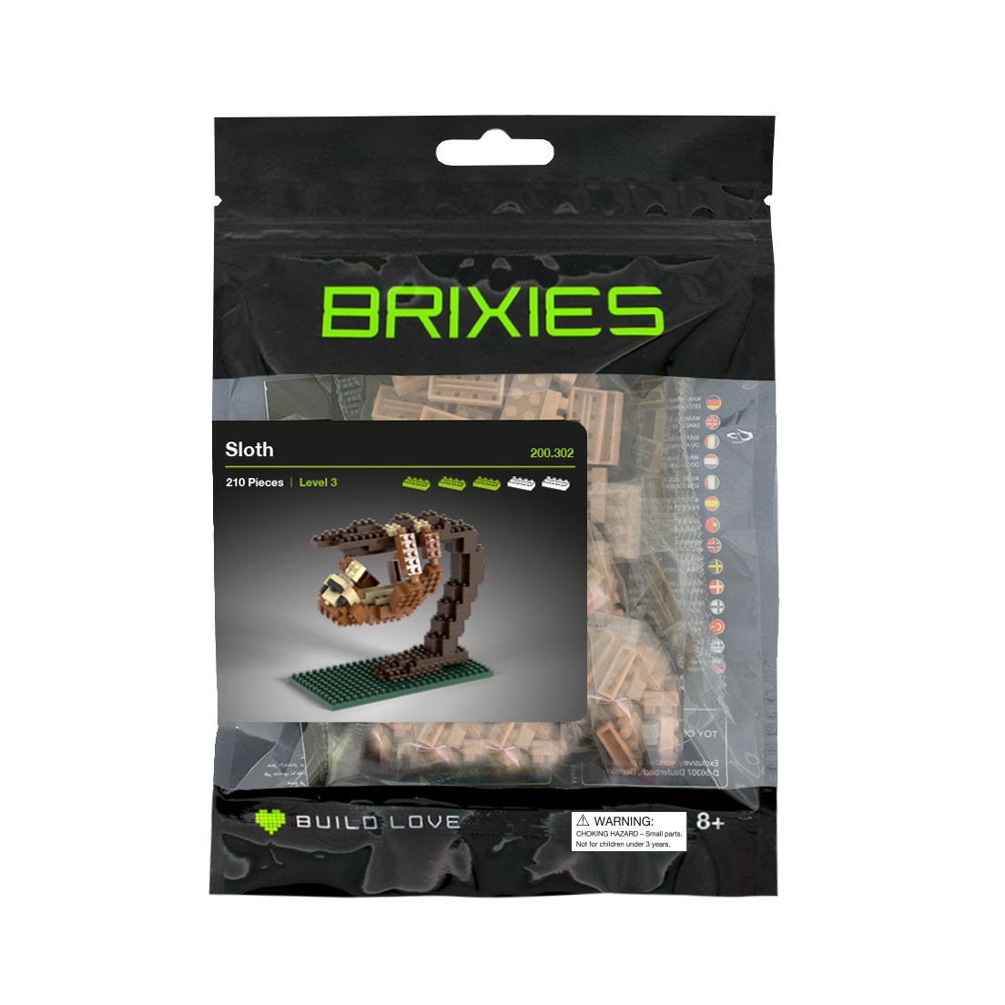 Brixies Large Zip Bag Sloth