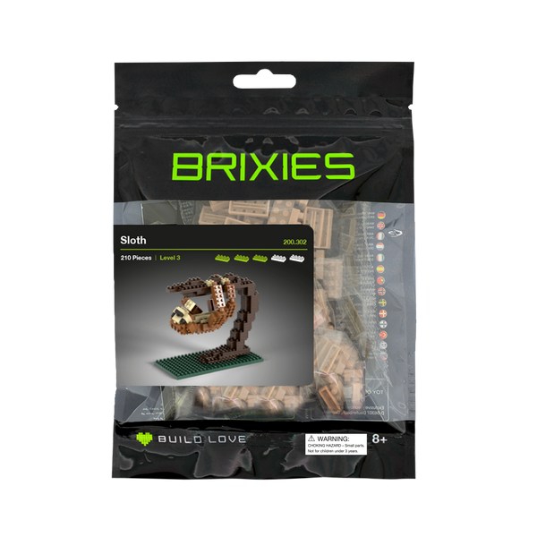 Brixies Large Zip Bag Sloth – Toysmith