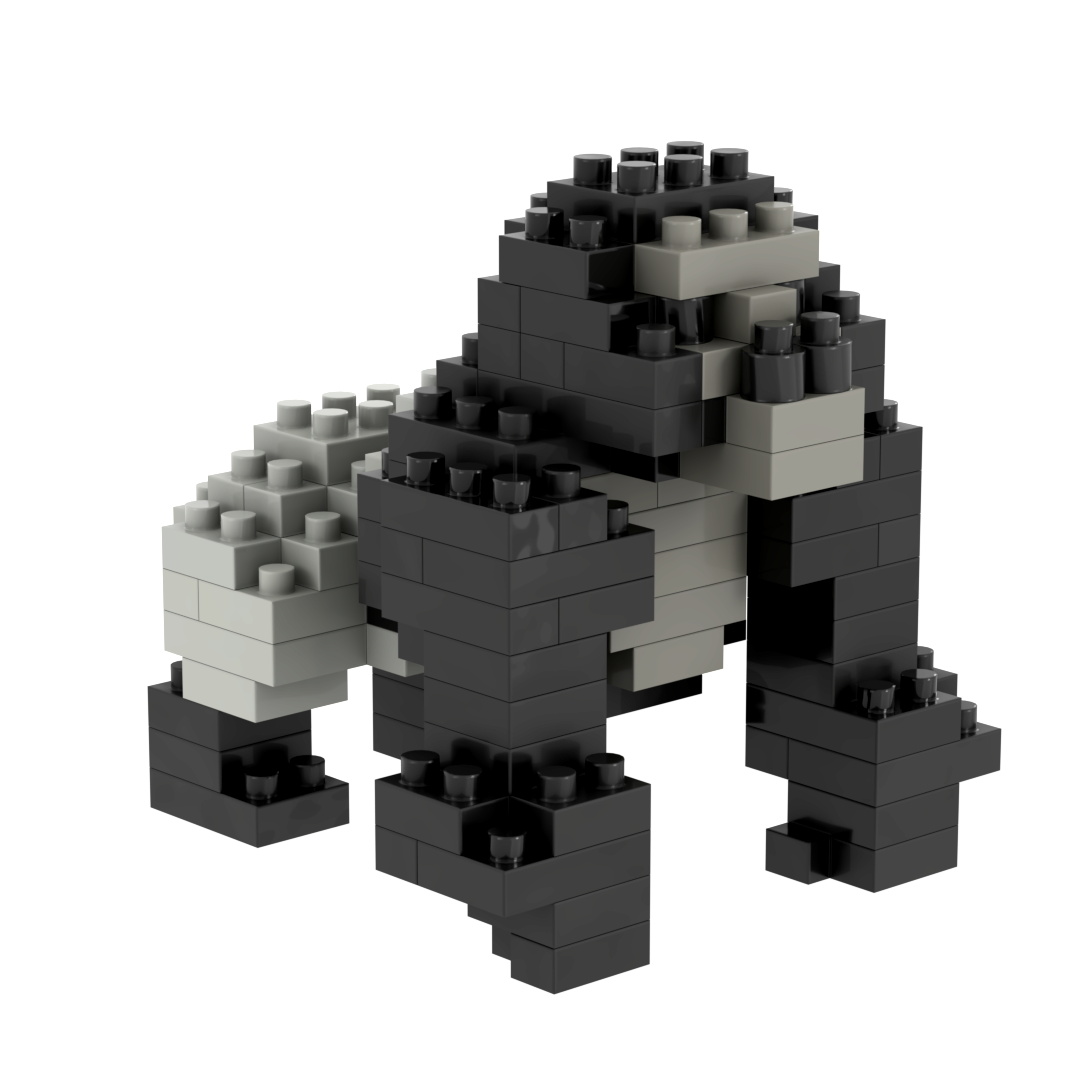 Brixies Small Zip Bag Silverback Gorilla