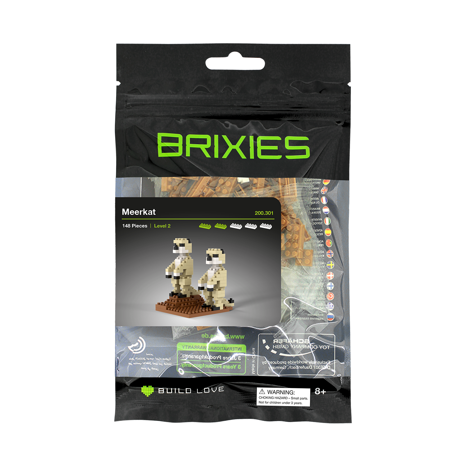 Brixies Small Zip Bag Meerkat