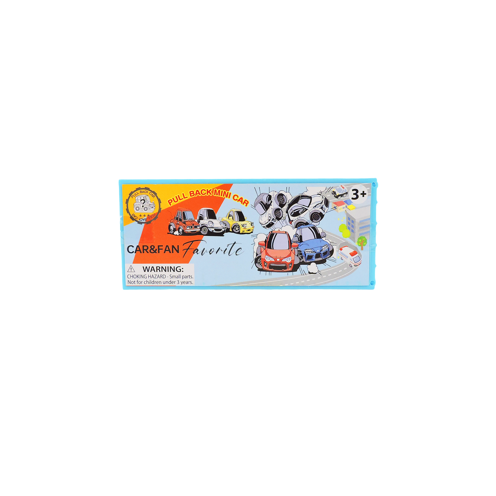 An Alloy Alley Med. Vehicle in Blind Container Box Asst by Alloy Alley for ages 3+, featuring colorful die cast vehicles on the packaging and a warning about small parts as a choking hazard.