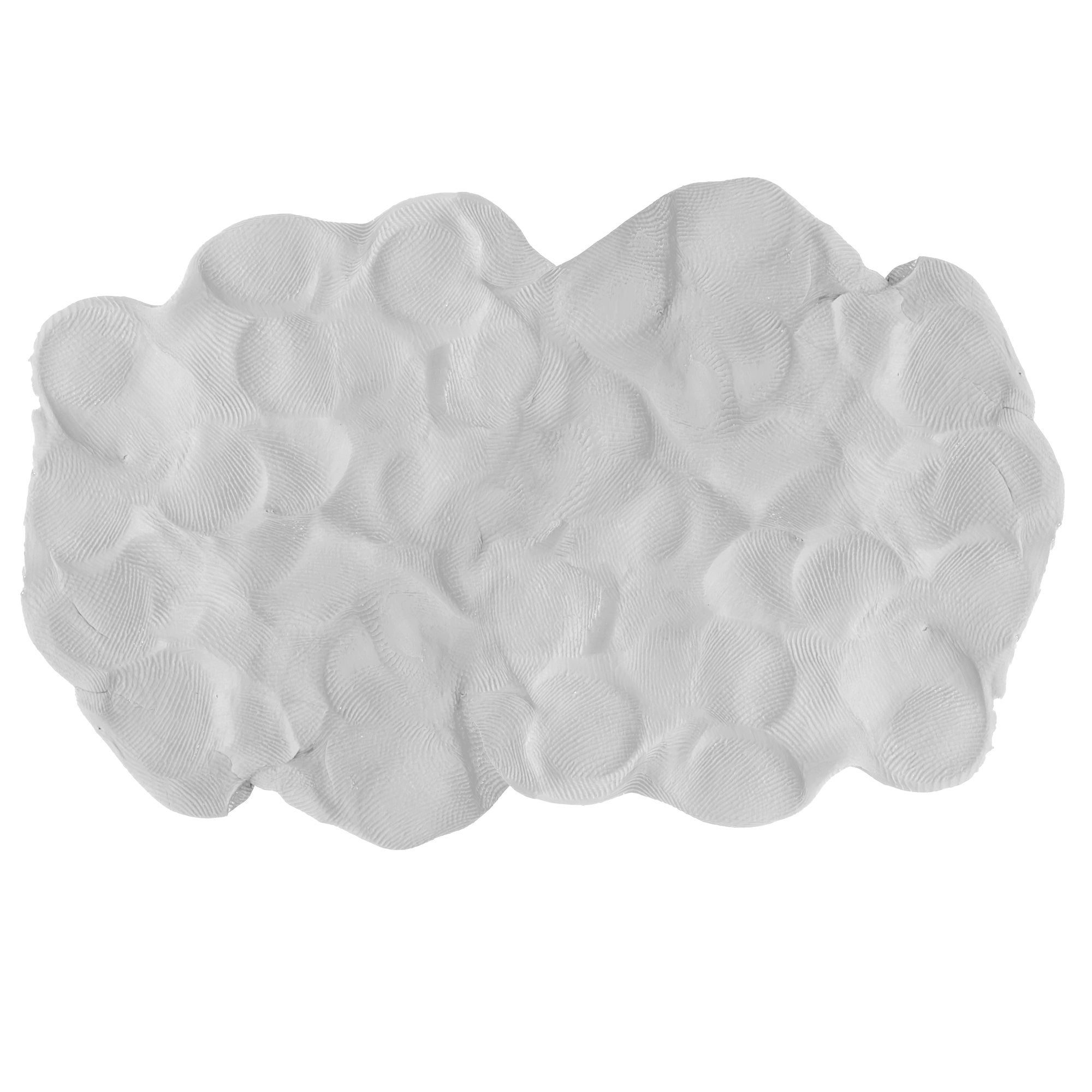 A white, irregular patch with a textured surface and overlapping fingerprints, resembling the playful marks of Doctor Squish Putty Buddies Asst. 21ct CDU, set against a plain white background.
