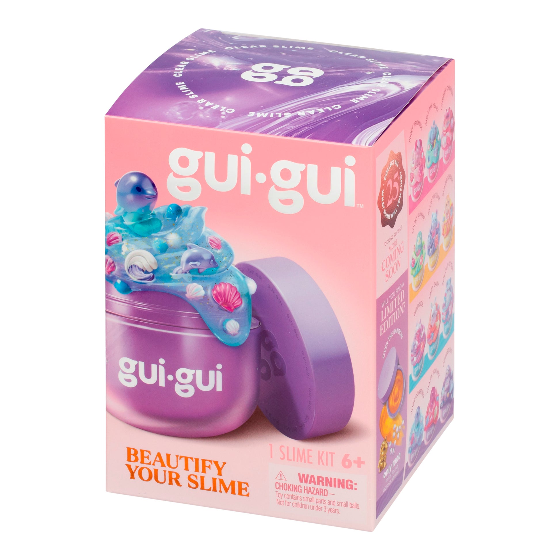 gui-gui slime kit packaging with purple jar and colorful elements on a white background