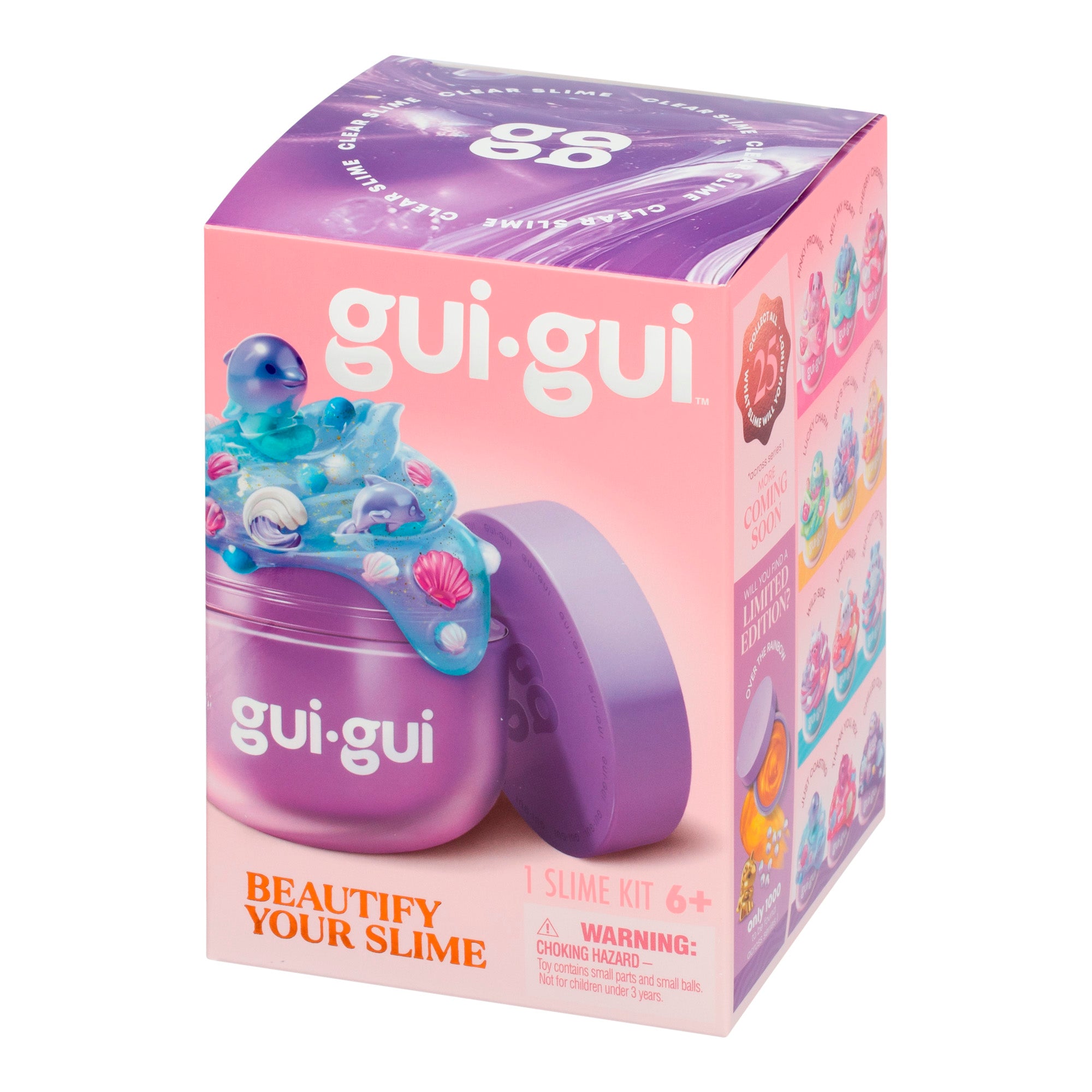 gui-gui slime kit packaging with purple jar and colorful elements on a white background
