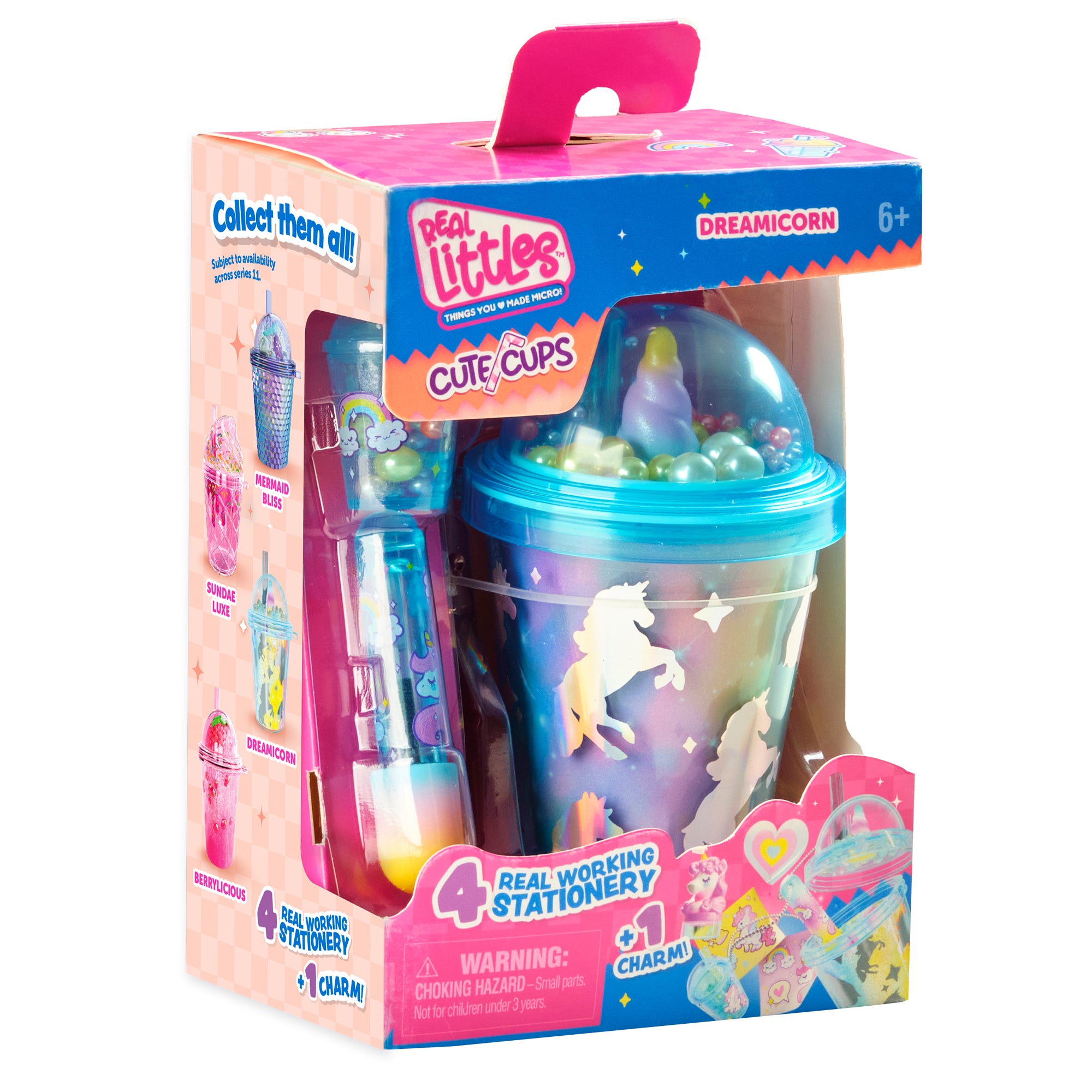 Packaged toy set with a unicorn-themed cup and accessories, featuring Dreamicorn branding.