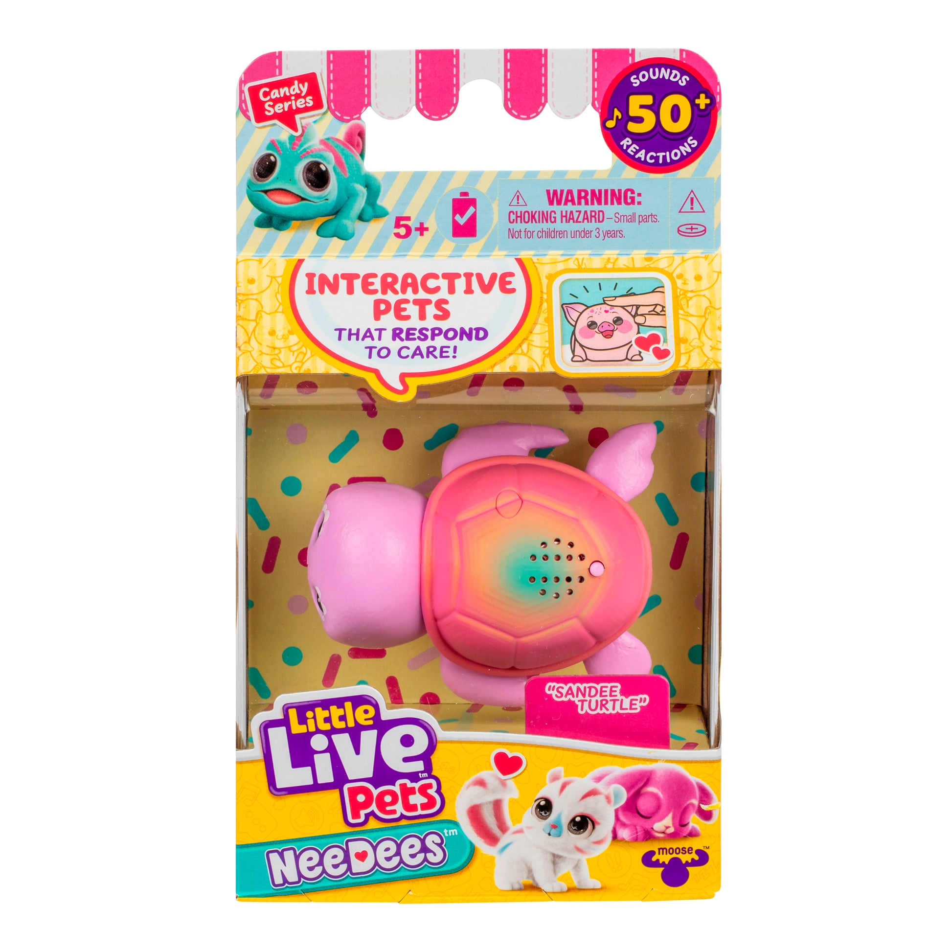 Little Live Pets NeeDees packaging of "Sandee Turtle"