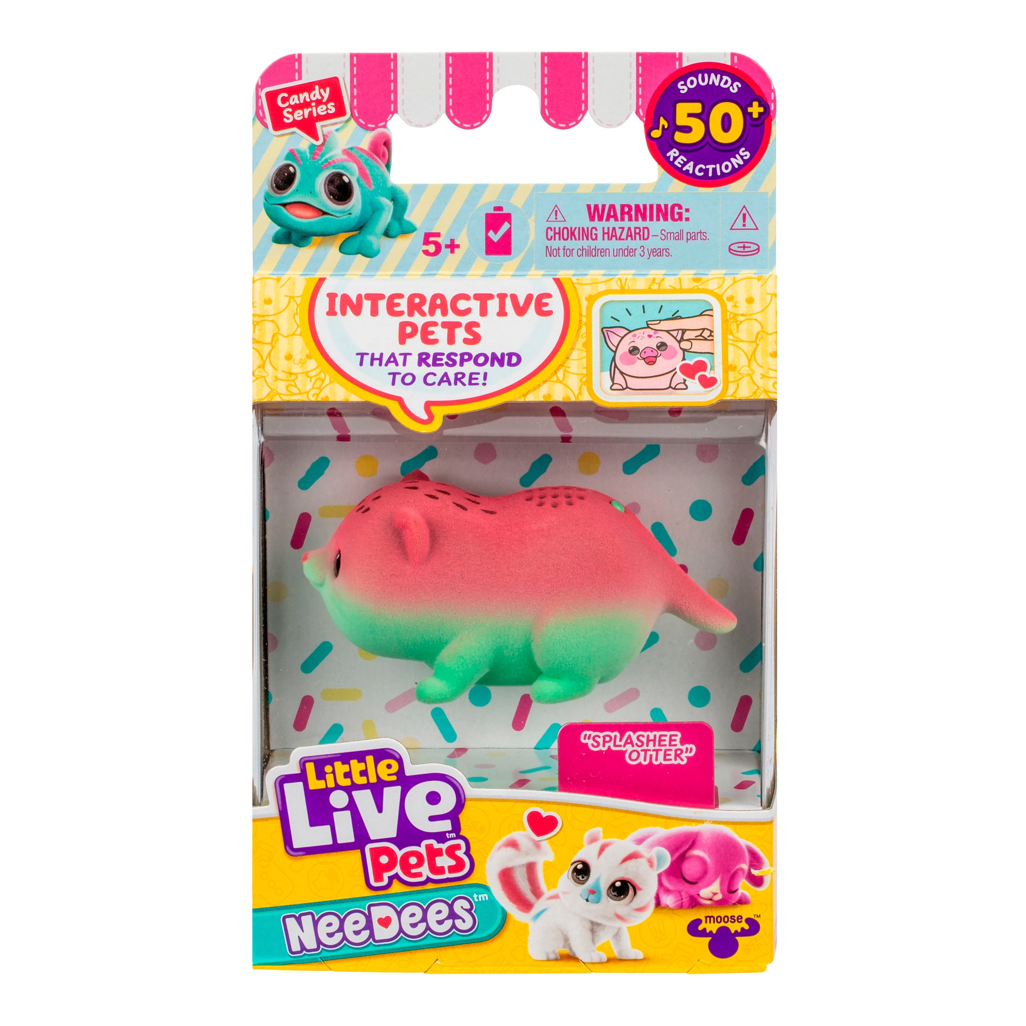 Little Live Pets NeeDees packaging of "Splashee Otter"