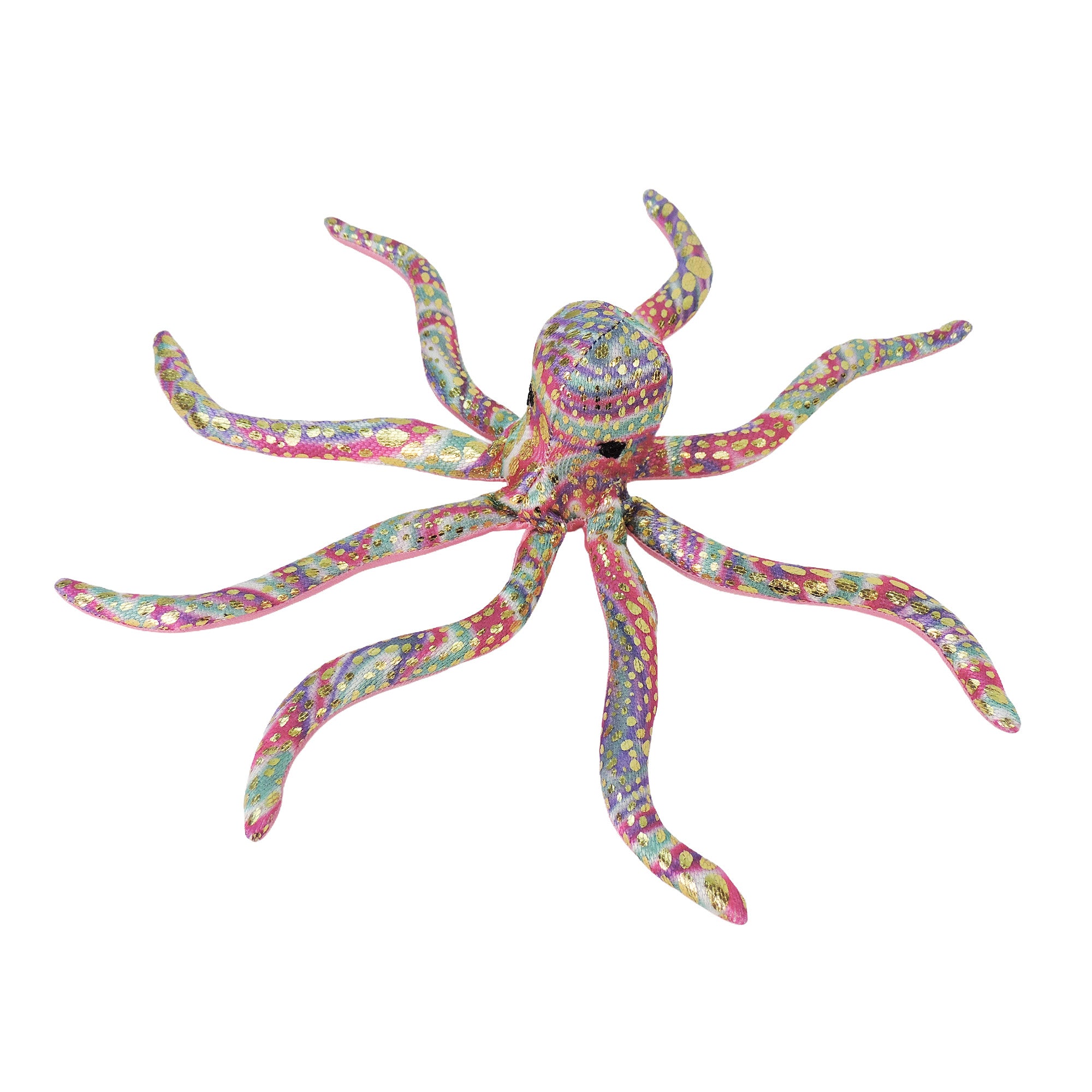 The Toysmith Sea Life Sand Animal by Toysmith is a colorful octopus figurine with eight textured arms in vibrant pink, yellow, blue, green, and purple patterns on a white background.
