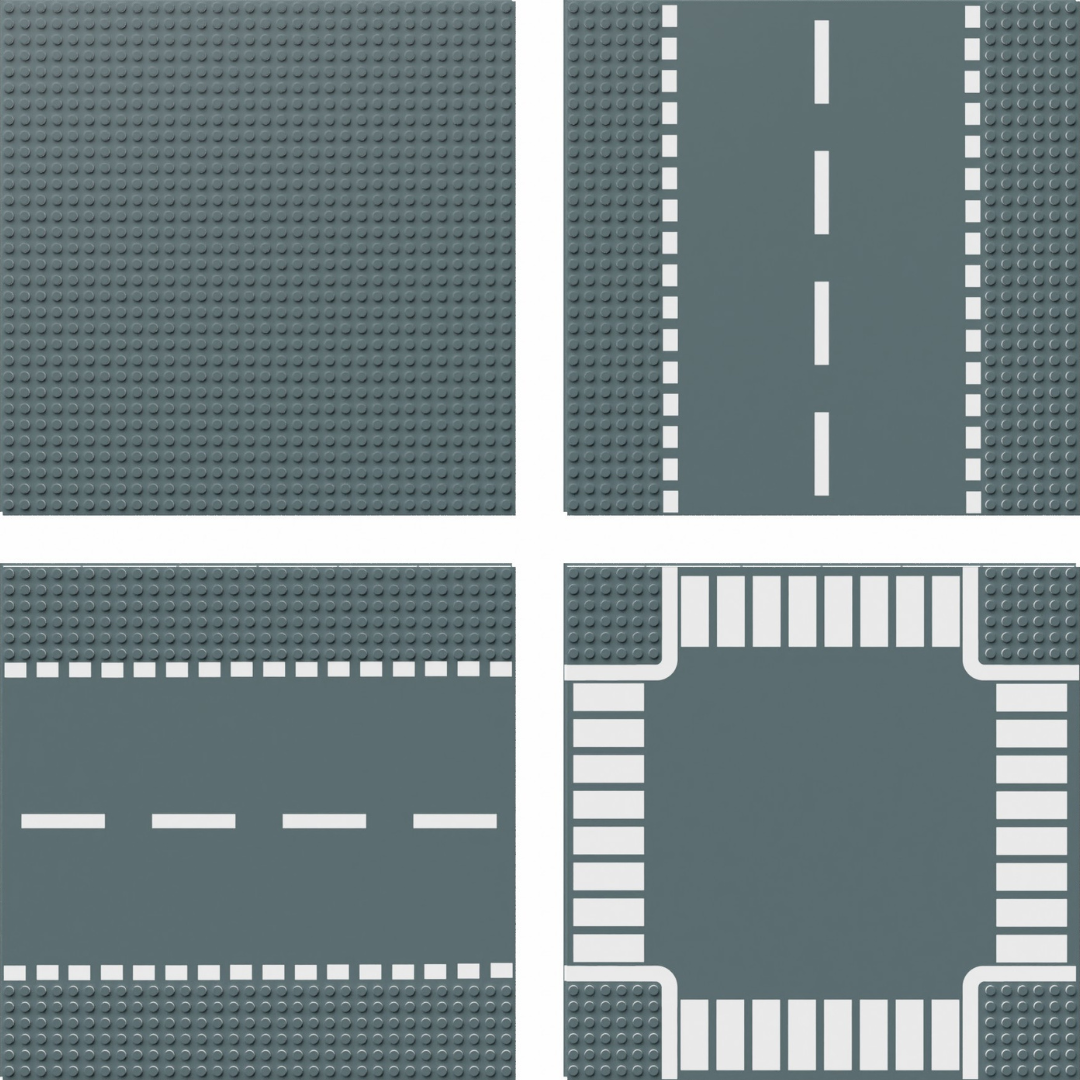 Slab Dream Lab 4-Pack Gray City Streets Baseplates