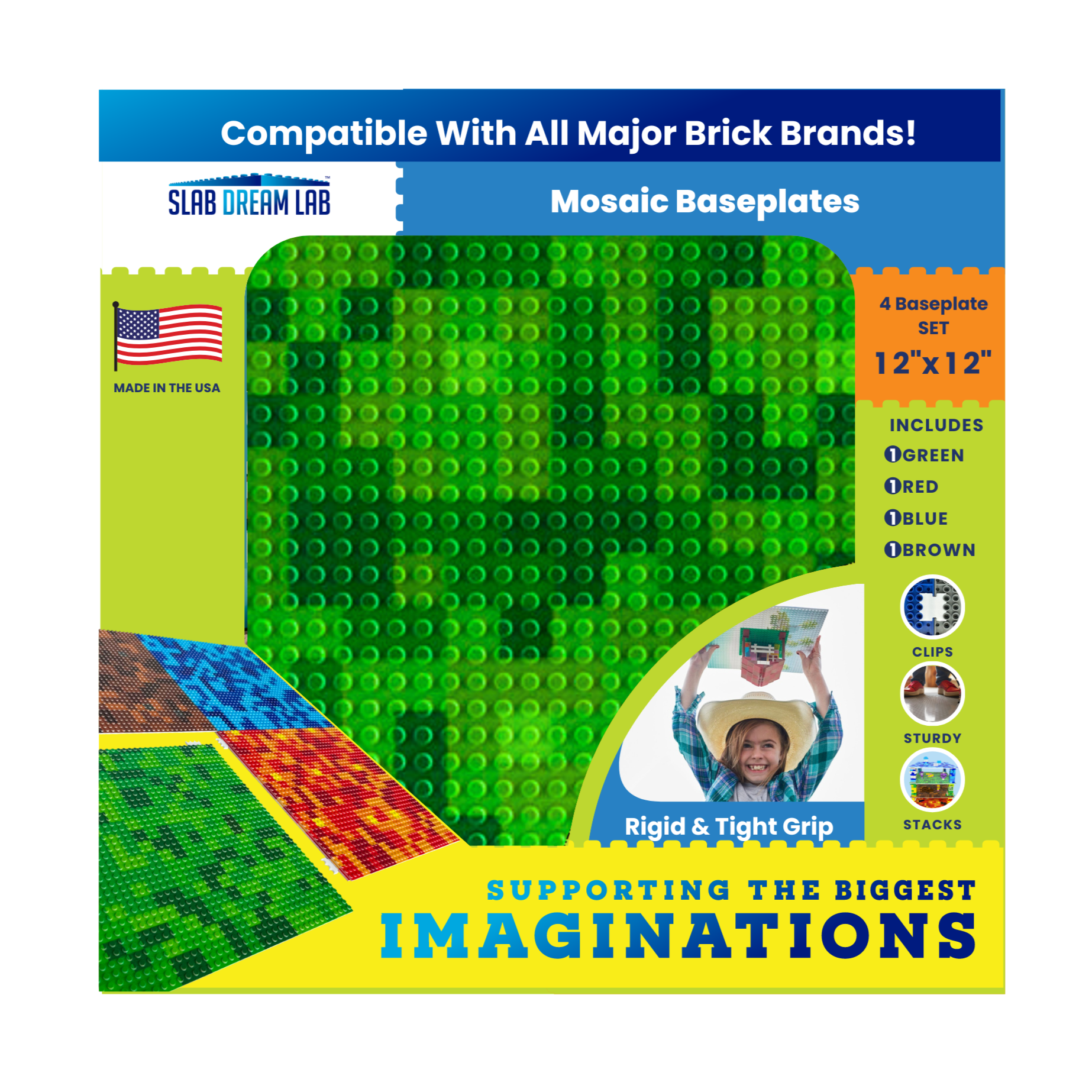 Slab Dream Lab 4-Pack Mosaic Solids Baseplate