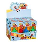 Toysmith Base Jumper by Toysmith comes in a display box with colorful plastic figures and parachutes. The packaging features a parachuting character and includes multiple red, green, and blue jumpers for outdoor fun.
