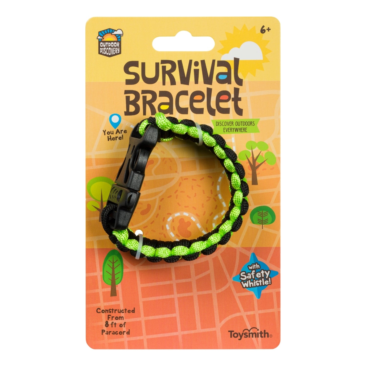 Outdoor Discovery Survival Bracelet - Green and Black