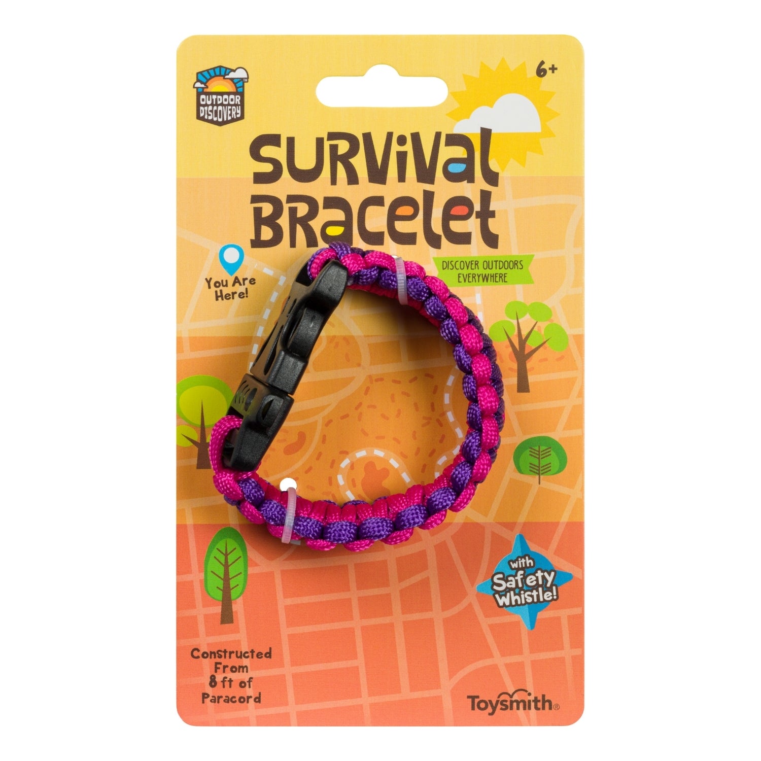 Outdoor Discovery Survival Bracelet - Pink and Purple