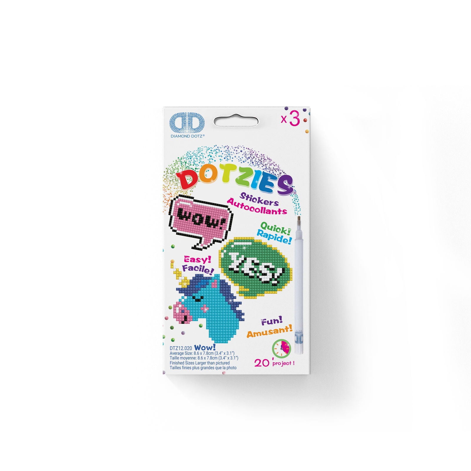 Diamond Dotz Dotzies Stickers - Wow