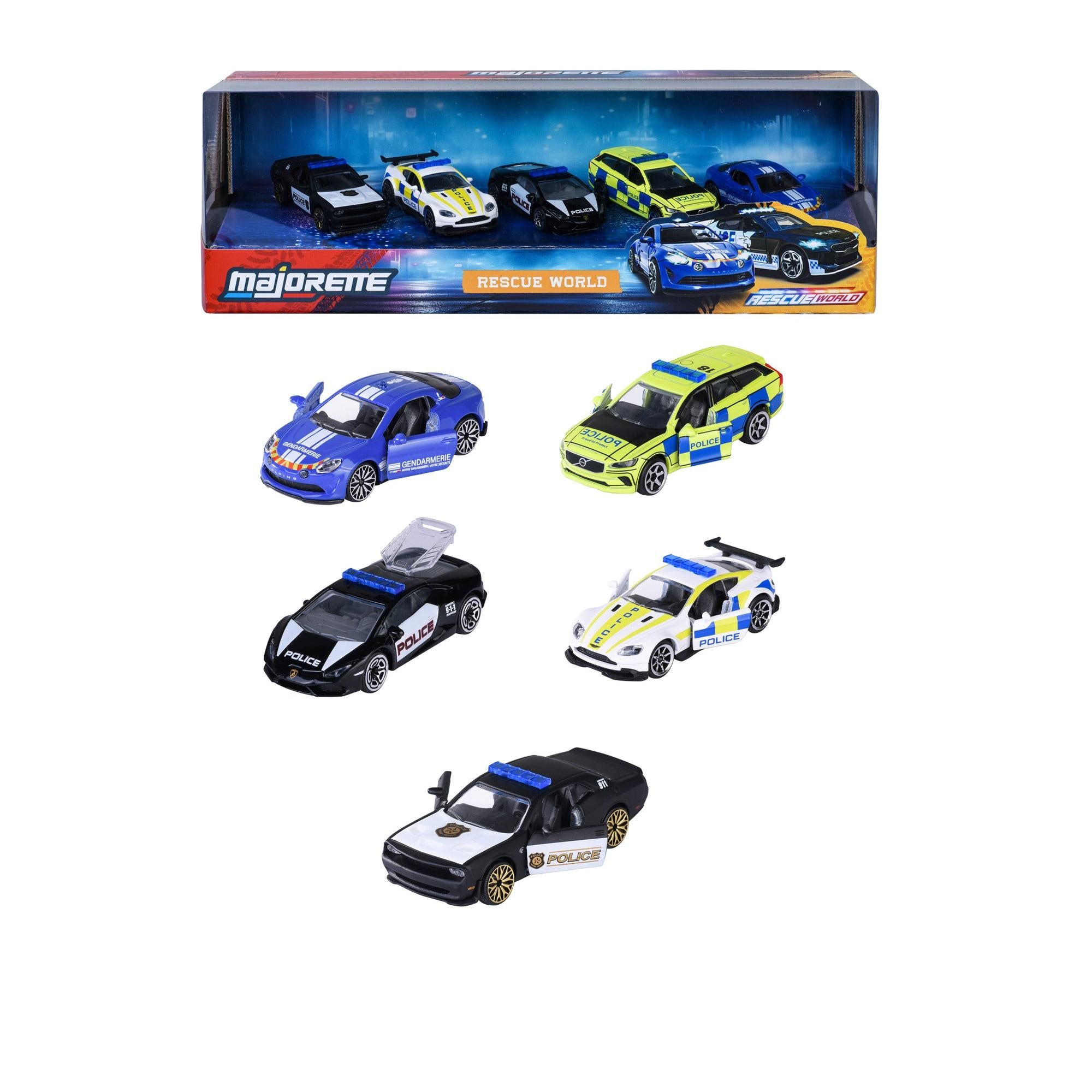 Majorette Rescue World ミニカー 5台セット Majorette Rescue World 5PC Giftpack – Toysmith