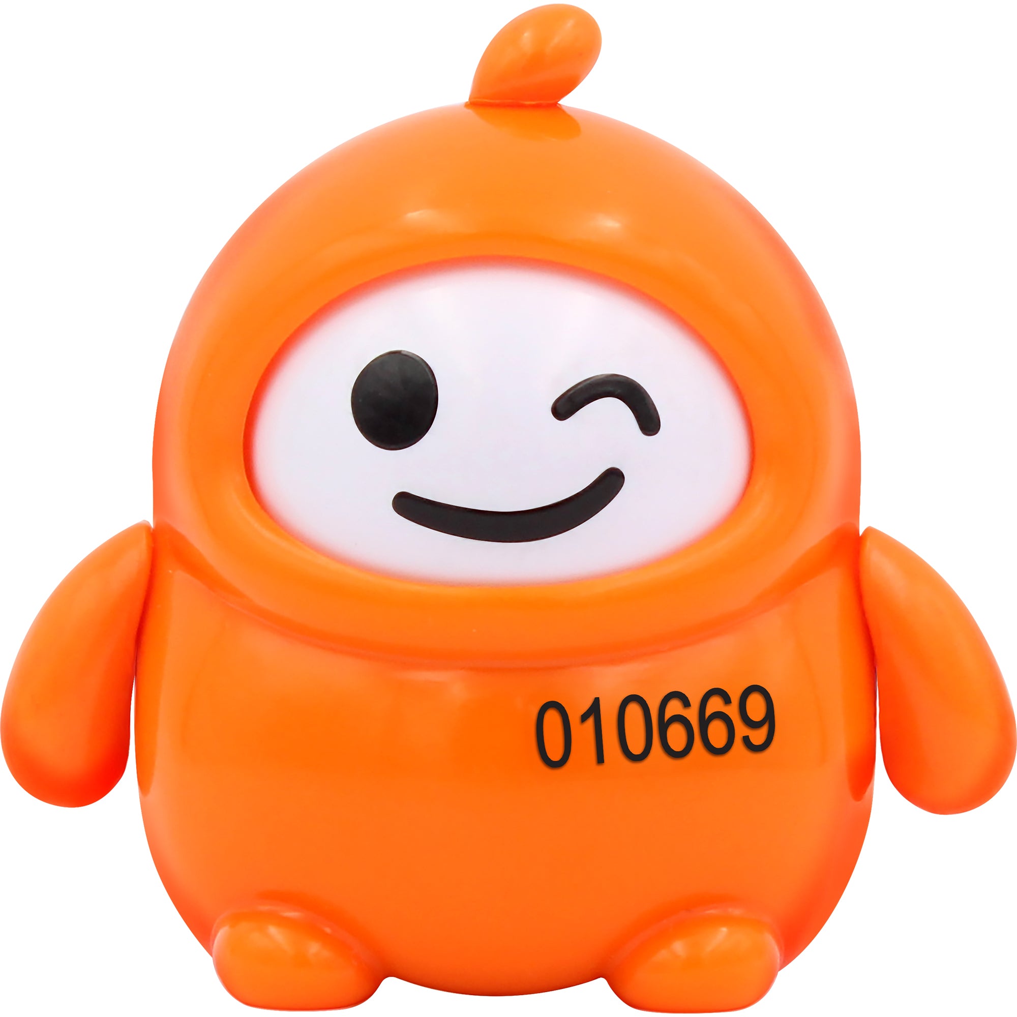 A small orange toy with a face and hands from the LamaTama Series 2 by Lama Tama, perfect for fans of collectible blind box surprises.