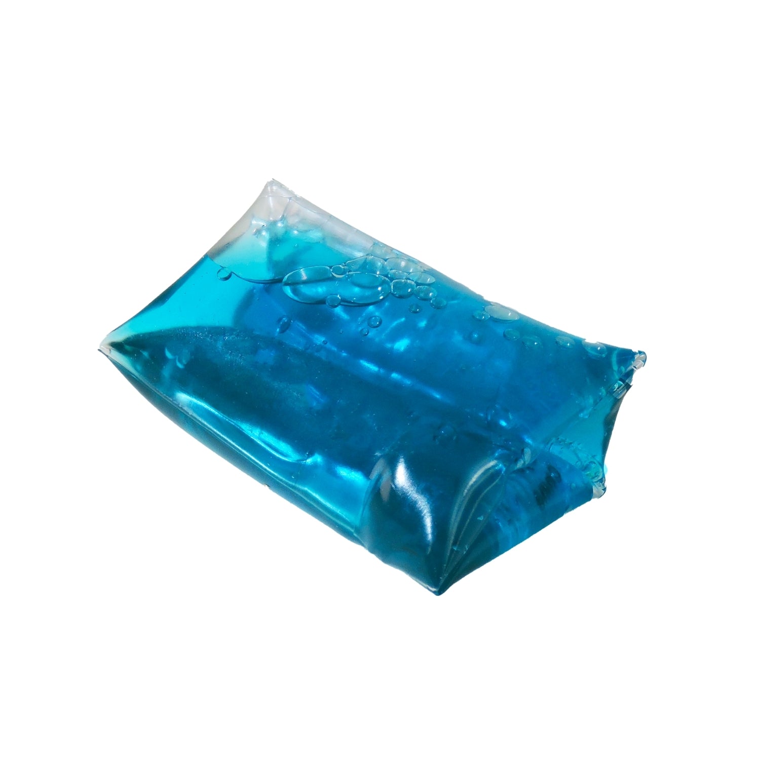 Blue gel pack on a white background