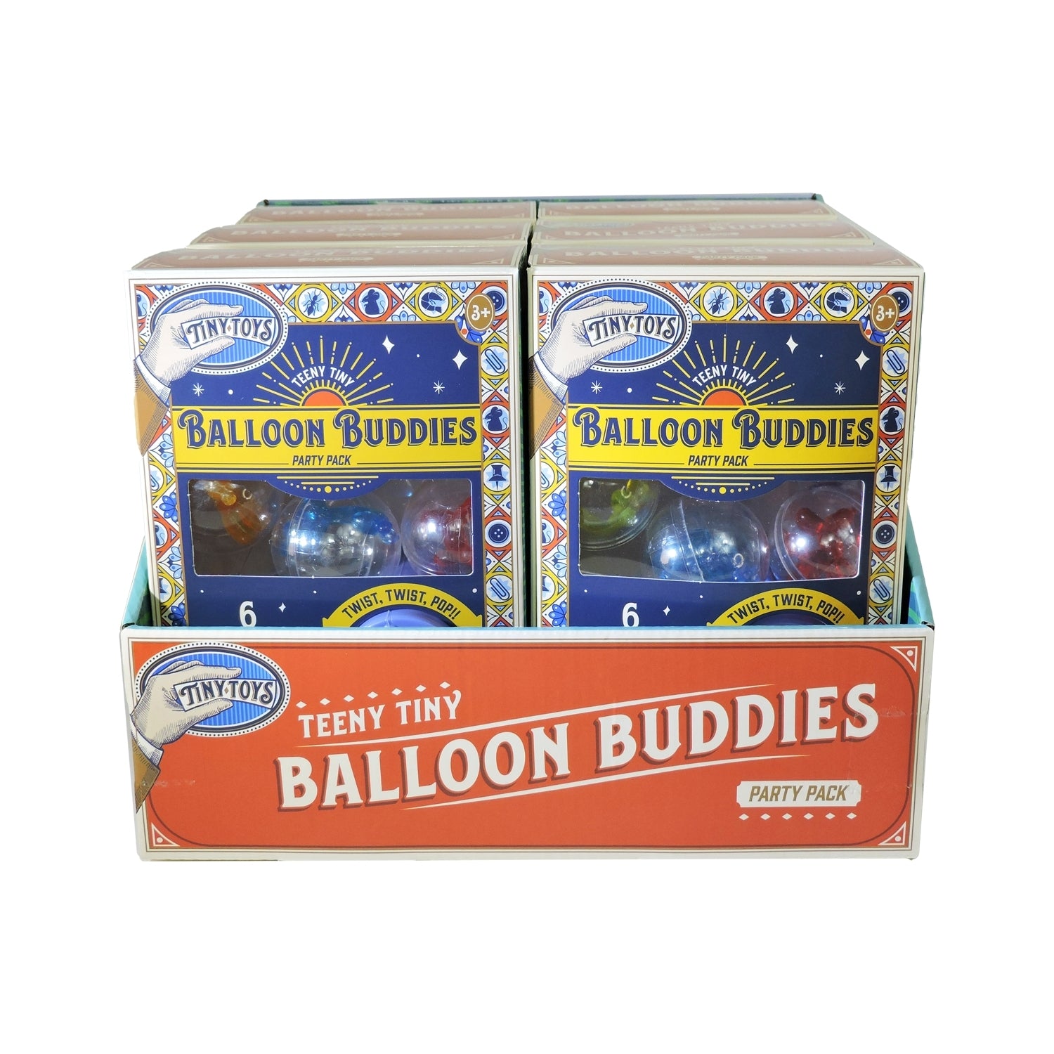 Box of Tiny Toys Balloon Buddies on a white background