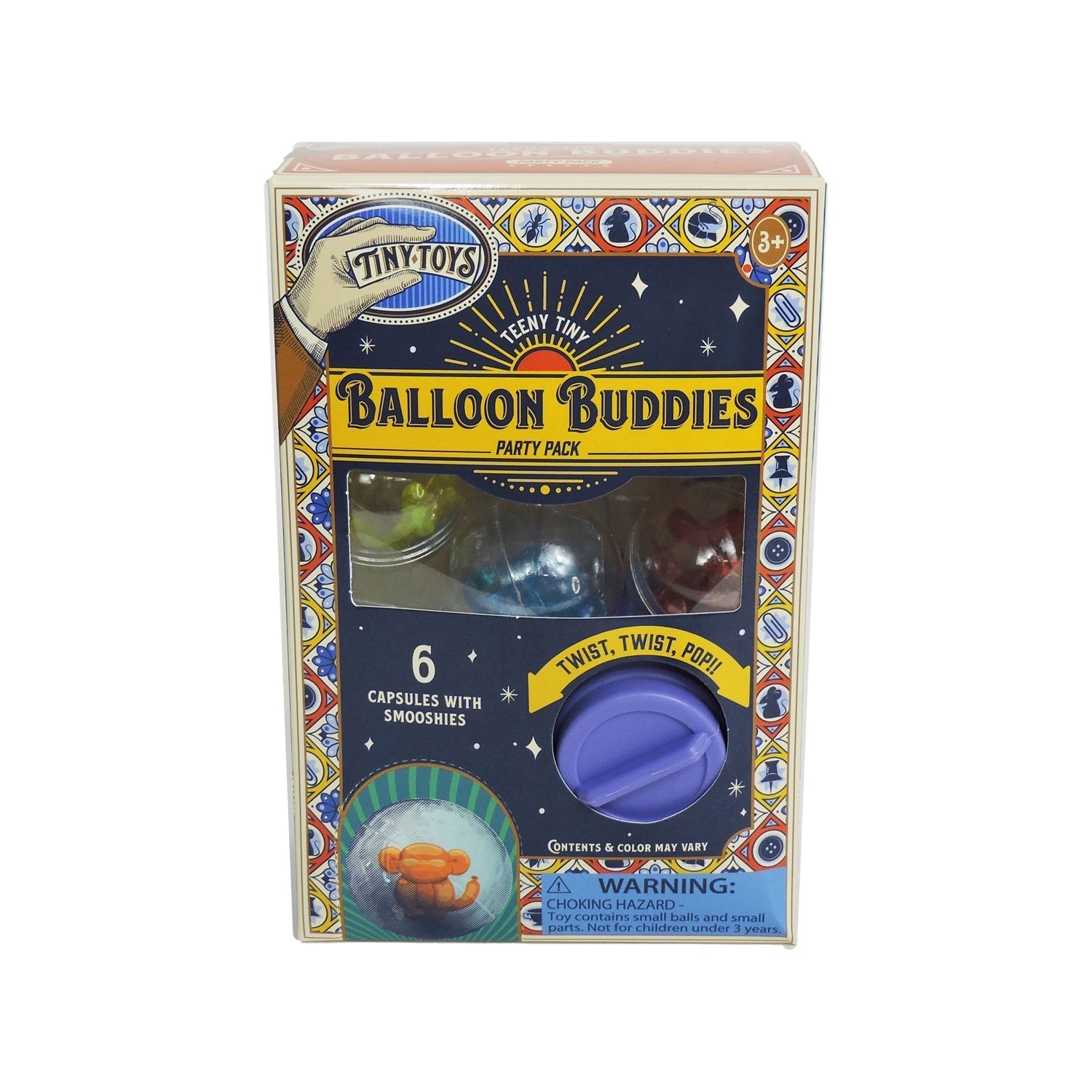 Box of Tiny Toys Balloon Buddies Party Pack on a white background