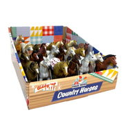 The Farm Fresh display box labeled "Farm Fresh Country Horses" includes several small, colorful horse figures arranged in rows. The farm-themed packaging is ideal for imaginative play and adding to farm animal toy collections.