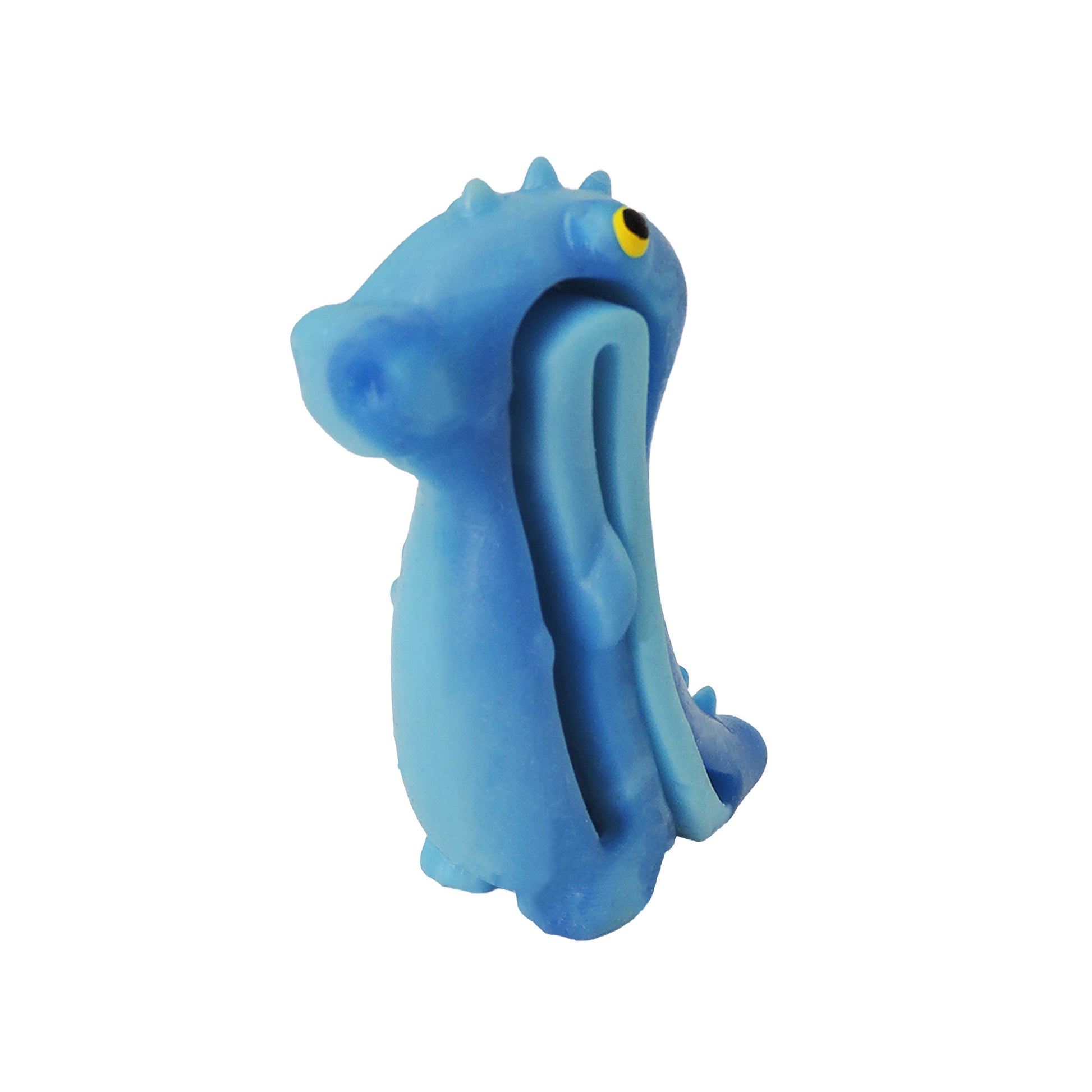 The Sensory Lab Morph N' Bracelet by Sensory Lab is a blue, cartoon-like sensory toy with one yellow eye, upright ears, and stubby limbs, shown from a side angle on a white background.