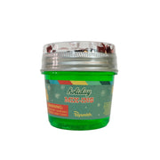 The Toysmith Holiday Mix In Slime comes in a small clear jar with a silver lid, green slime inside, and a festive snowflake label that warns of small parts—perfect for holiday sensory fun.
