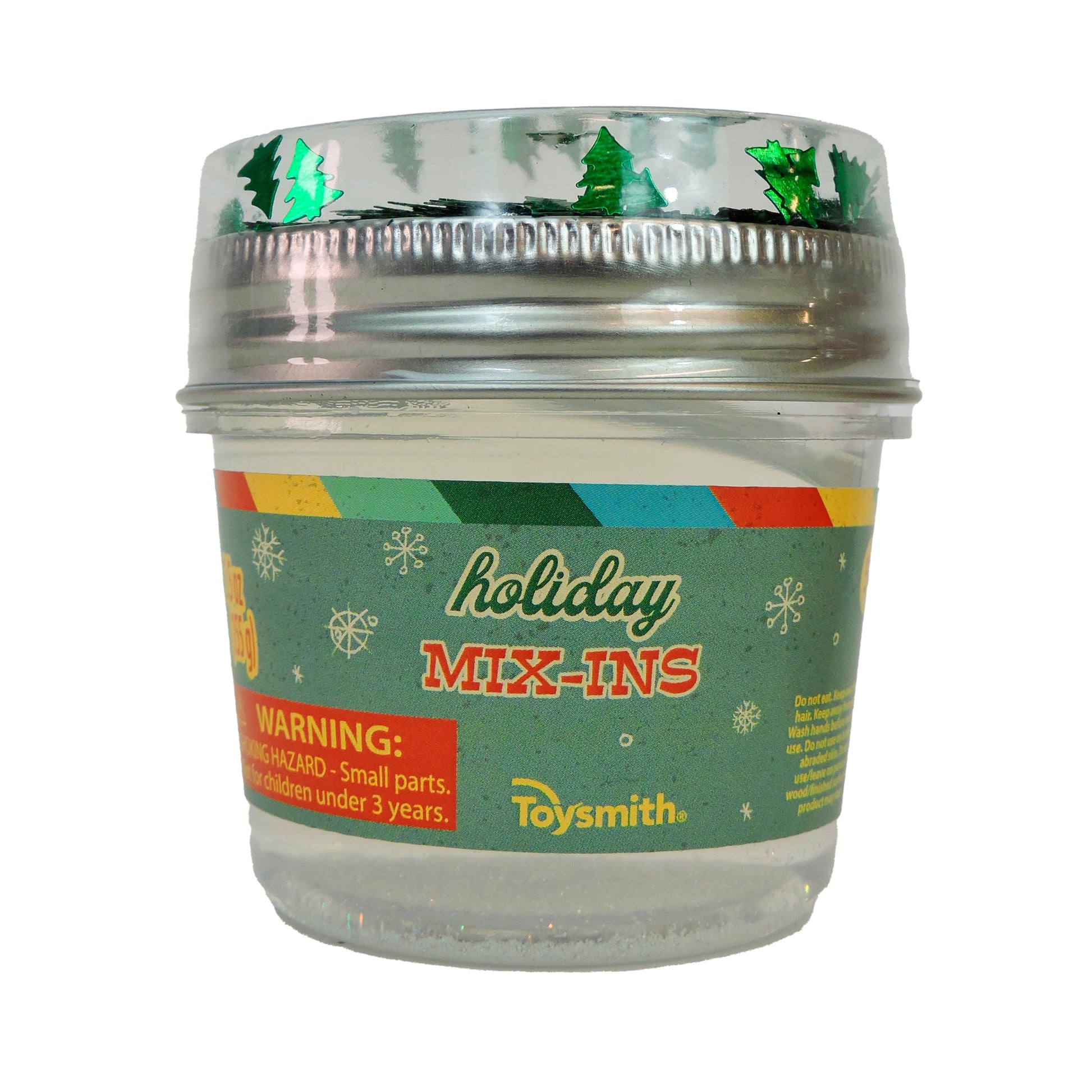 Clear Holiday Mix-Ins Slime with Green Tree Glitter