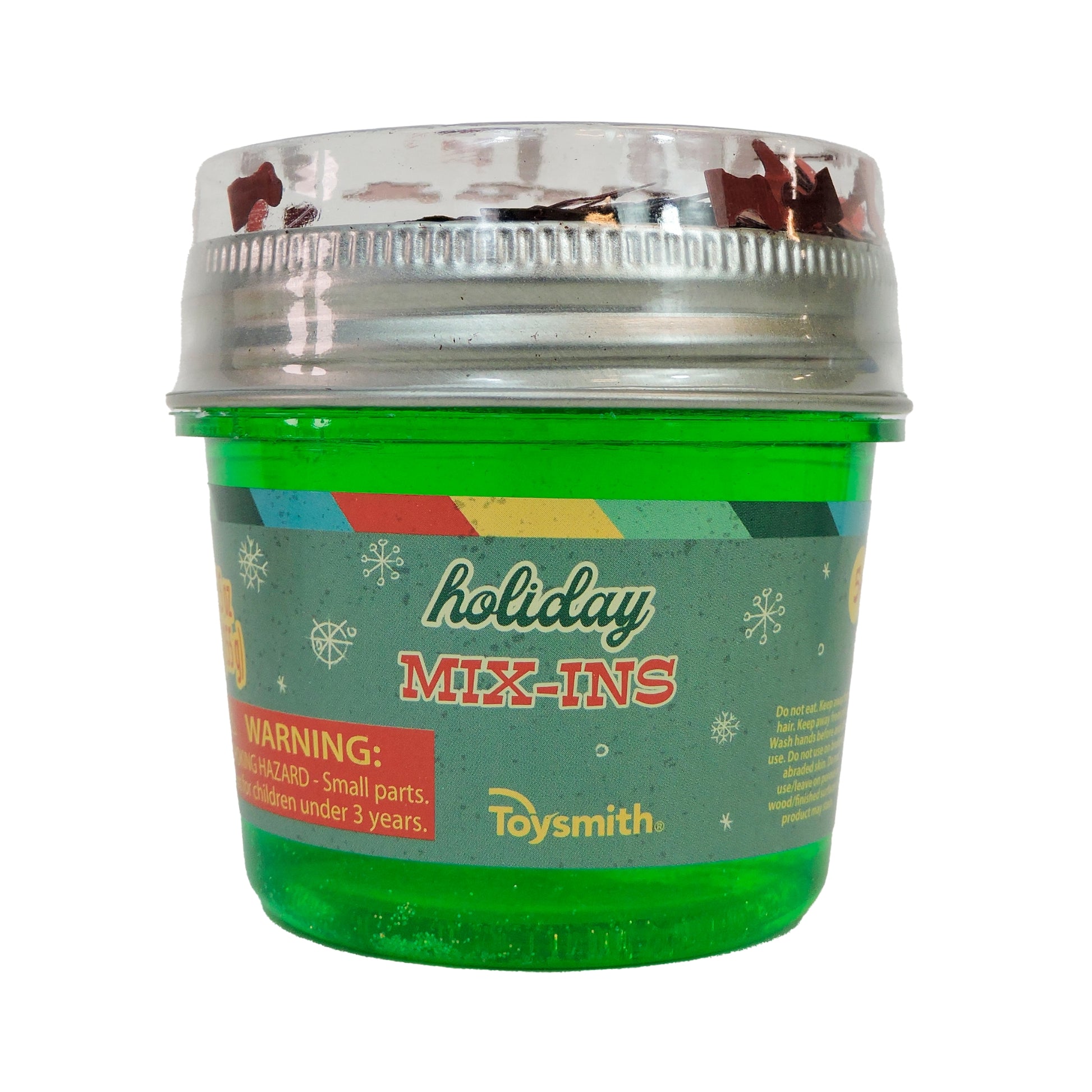 Green Holiday Mix-Ins Slime with Red Stocking Glitter
