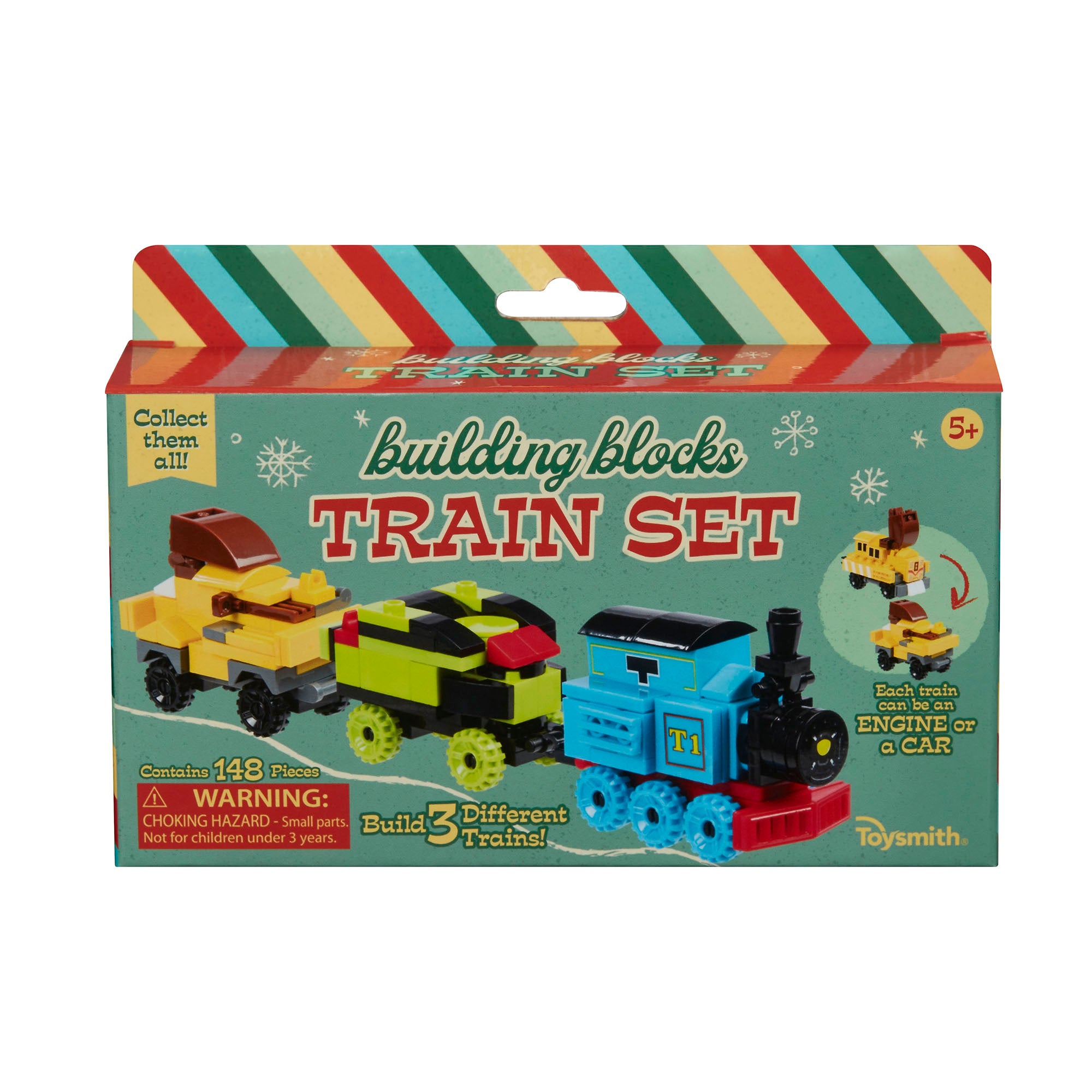 Toysmith Holiday Building Blocks Train Set