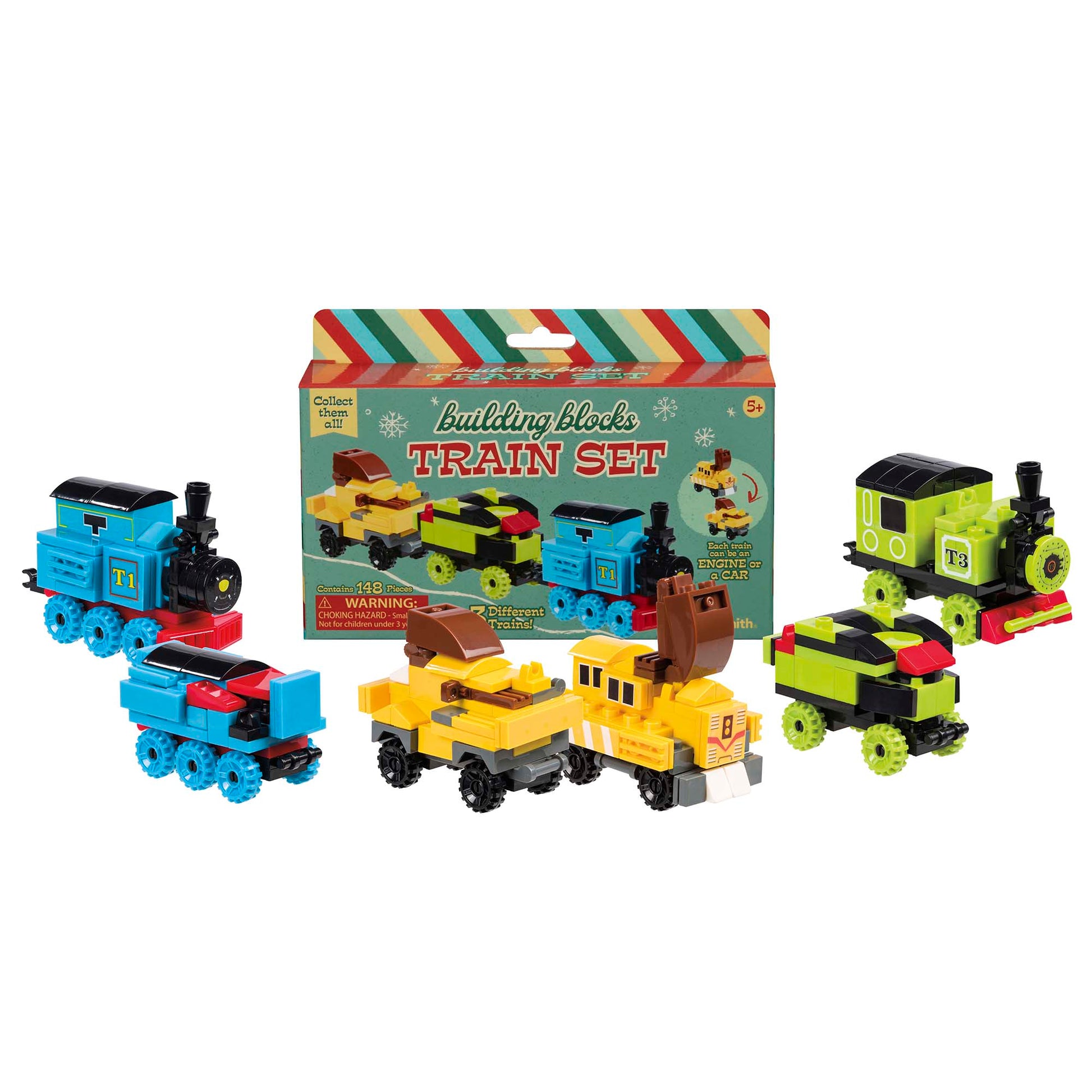 Toysmith Holiday Building Blocks Train Set