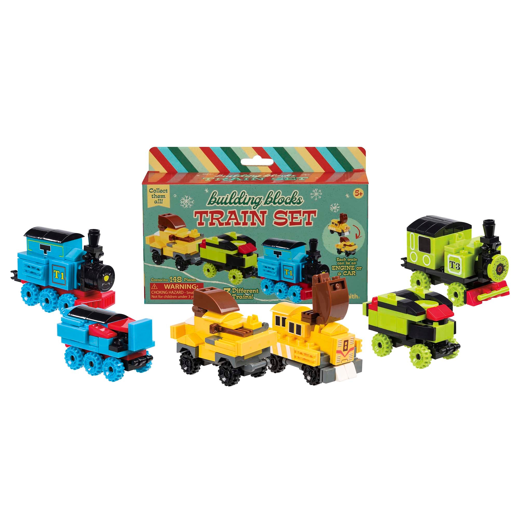 Toysmith Holiday Building Blocks Train Set